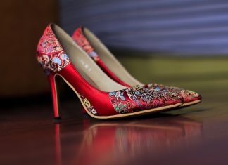 Red Silk, High Heel