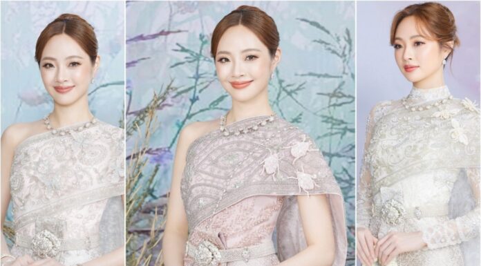 งดงามสุดพรรณนา!..วนัช กูตูร์ เปิดตัวชุดไทยลายปักแมลงมงคล สุดตระการตา