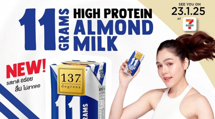 ครั้งแรก! ของผลิตภัณฑ์ “นมอัลมอนด์ พร้อมไอโซเลทซอย” โปรตีน 11 กรัม ในรูปแบบยูเอชทีพร้อมดื่ม แบรนด์ 137 ดีกรี®