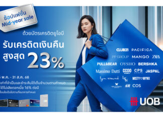 สายแฟไม่ควรพลาด! ยูโอบีรวมตัว 40 แบรนด์ดัง แจกโปรคุ้มกลางปี ให้เครดิตเงินคืนรวมสูงสุด 23%