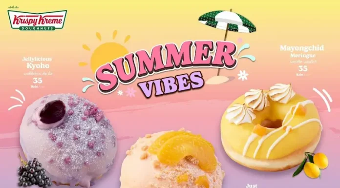 🏖️ คริสปี้ ครีม สีสันความอร่อยรับซัมเมอร์ กับ SUMMER VIBES โดนัทผลไม้ 3 รสชาติใหม่ 🎊